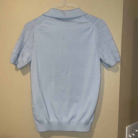 Reiss Geometric Knit Half Zip Polo - Picture 4 of 4